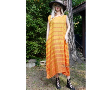 STELLA - lenvászon design ruha, ujjatlan plázs-ruha - ruha & divat - női ruha - ruha - Meska.hu