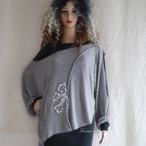 GRUNGE PULCSI - lagenlook tunika  - ruha & divat - női ruha - pulóver - Meska.hu