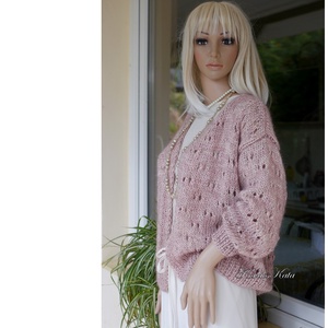 VINTAGE STAR HELKA - exkluzív kézzel kötött alpaka-pamut kardigán, pulóver / blusher - ruha & divat - női ruha - kardigánok - Meska.hu