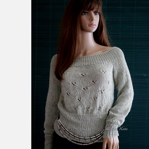 PATSYBabyAlpaca Silk - kézzel kötött exkluzív design pulóver / pisztácia, Ruha & Divat, Női ruha, Pulóver, Kötés, MESKA