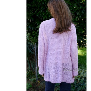 GREASE ALPAKA-KARDIGÁN - exkluzív kézzel kötött pulóver / eper - ruha & divat - női ruha - pulóver - Meska.hu