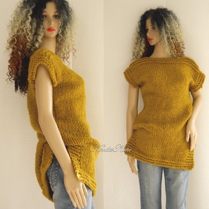 CURRY - exkluzív kézzel kötött gyapjú pulóver - ruha & divat - női ruha - pulóver - Meska.hu