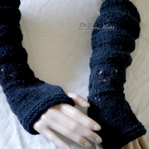 BOSZI-KESZTYŰ / ANGORA-LACE - exkluzív kesztyűszár, kézmelegítő / fekete - ruha & divat - sál, sapka, kendő - kesztyű - Meska.hu