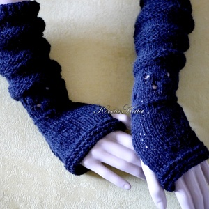 BOSZI-KESZTYŰ / ANGORA-LACE - exkluzív kesztyűszár, kézmelegítő / fekete - ruha & divat - sál, sapka, kendő - kesztyű - Meska.hu
