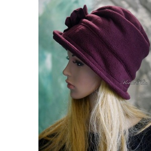 ERNA cloche/ sötétbordó - polár flapper kalap - ruha & divat - sál, sapka, kendő - kalap - Meska.hu