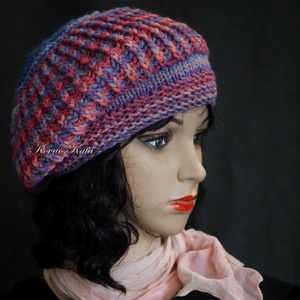 BORBÁLA / színes - bohém kézzel kötött gomba sapka - ruha & divat - sál, sapka, kendő - sapka - Meska.hu