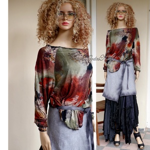 GRUNGE FELSŐ - túlméretes jersey tunika, blúz , Ruha & Divat, Női ruha, Pulóver, Varrás, MESKA