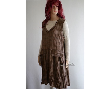 GRUNGE JUMPER - lagenlook flapper ruha / barna - ruha & divat - női ruha - ruha - Meska.hu