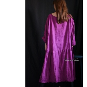 IBI-RUHA / püspöklila - lagenlook design flapper ruha  - ruha & divat - női ruha - ruha - Meska.hu