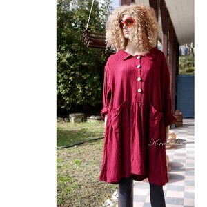 ILA-RUHA - flapper ingruha / bordó len - ruha & divat - női ruha - ruha - Meska.hu