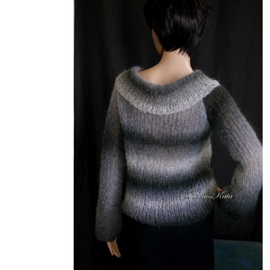 MARLENEMOHAIR-PULCSI - exkluzív kézzel kötött pulóver / szürkék - ruha & divat - női ruha - pulóver - Meska.hu