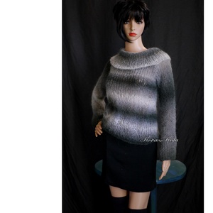 MARLENEMOHAIR-PULCSI - exkluzív kézzel kötött pulóver / szürkék - ruha & divat - női ruha - pulóver - Meska.hu