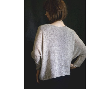 OPALMOON / mulberry silk - exkluzív kézzel kötött finom selyem pulóver / bézs - ruha & divat - női ruha - pulóver - Meska.hu