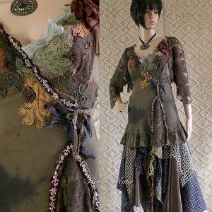 LEILA - shabby chic art-design ruha - ruha & divat - női ruha - alkalmi ruha & estélyi ruha - Meska.hu