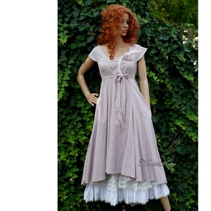MARY PRINCESSZ - pamutszatén design ruha / mályva pöttyös - ruha & divat - női ruha - ruha - Meska.hu