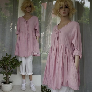PAULA / pasztell-lilák - lagenlook design tunika - ruha & divat - női ruha - kismamaruha - Meska.hu