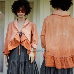 LAURA - artsy lagenlook kabátka / rozsda-ombre - ruha & divat - női ruha - kabát - Meska.hu