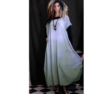 KIMI - lagenlook design ruha XXL / zöld-kék színátmenetes, Ruha & Divat, Női ruha, Ruha, Varrás, Festett tárgyak, Meska