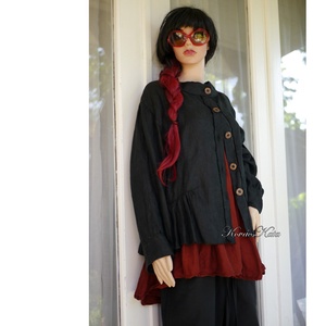 PAULA JACKET - jacquard lenvászon design kabátka - ruha & divat - női ruha - kabát - Meska.hu
