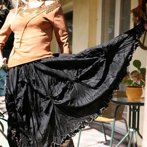 PAMÉLA - bohém raffolt-gyűrt selyemszoknya  - ruha & divat - női ruha - szoknya - Meska.hu