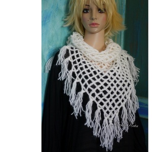 BOSZI-KENDŐ / havas mohair - horgolt kendő  - ruha & divat - sál, sapka, kendő - vállkendő - Meska.hu