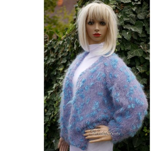 SZONJA MOHAIR BOMBER - exkluzív mohair kézzel kötött kardigán, pulóver / pamacsos, Ruha & Divat, Női ruha, Pulóver, Kötés, MESKA
