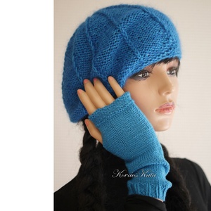BOSZI KESZTYŰ / kasmír - exkluzív kézzel kötött rövid kesztyűszár, kézmelegítő / petrol - ruha & divat - sál, sapka, kendő - kesztyű - Meska.hu
