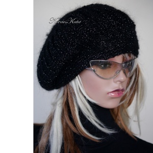 BORBÁLA / galaxis - exkluzív kézzel kötött könnyű mohair-lurex sapka - Meska.hu