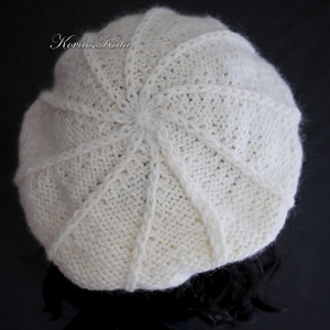 ANETT BARETT / fehér - kézzel kötött gyapjú sapka - ruha & divat - sál, sapka, kendő - sapka - Meska.hu