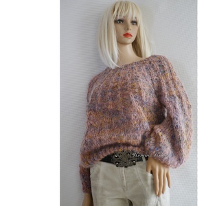 FANNI / fantasy - exkluzív kézzel kötött chunky mohair pulóver  - ruha & divat - női ruha - pulóver - Meska.hu