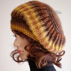 BORBÁLA / honey - exkluzív kézzel kötött gyapjú sapka, barett  - ruha & divat - sál, sapka, kendő - sapka & sál szett - Meska.hu