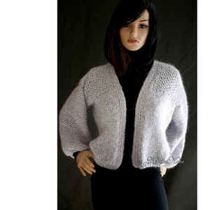 RICE-LUX - exkluzív kidsilk mohair-merinó kézzel kötött kardigán, pulóver - ruha & divat - női ruha - pulóver - Meska.hu