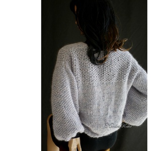 RICE-LUX - exkluzív kidsilk mohair-merinó kézzel kötött kardigán, pulóver - ruha & divat - női ruha - pulóver - Meska.hu