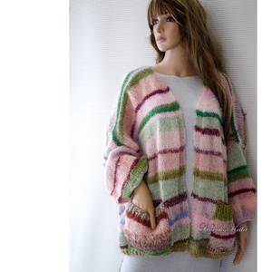 KIMONO / tavasz - exkluzív kézzel kötött túlméretes mohair kabátka, poncsó - Meska.hu