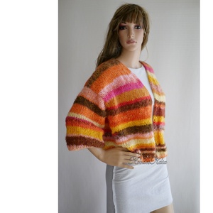 KIMONO / nyár - bohém kézzel kötött mohair kabátka, kardigán - ruha & divat - női ruha - pulóver - Meska.hu
