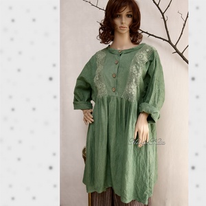  ÁGOTA  - lagenlook flapper ruha, kismamaruha / zöld - ruha & divat - női ruha - ruha - Meska.hu