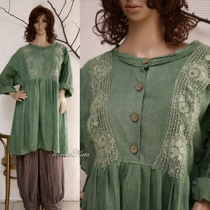  ÁGOTA  - lagenlook flapper ruha, kismamaruha / zöld - ruha & divat - női ruha - ruha - Meska.hu