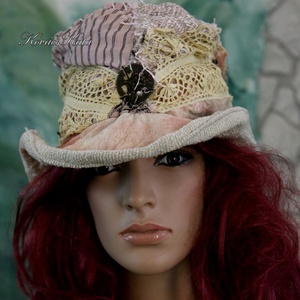 AURÓRA  cilinder - patchwork kalap - wearable art design - ruha & divat - sál, sapka, kendő - kalap - Meska.hu