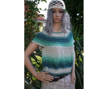 CRAZY-GLAMOUR TOP - kézzel kötött pamut pulóver  - ruha & divat - női ruha - pulóver - Meska.hu
