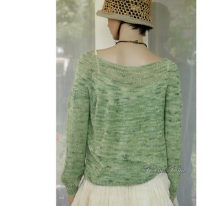ALMA / softclown - egyedileg festett kasmíros fonalból kézzel kötött pulóver  - ruha & divat - női ruha - pulóver & kardigán - Meska.hu