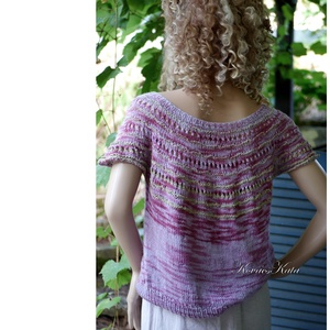 MÁLYVA FLIP - exkluzív egyedi festésű kézzel kötött babyalpaka-silk + bourette silk finom pulóver  - ruha & divat - női ruha - pulóver - Meska.hu
