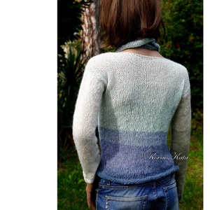 MOHAIR DREAM / tél - kézzel kötött finom mohair pulóver + sál - ruha & divat - női ruha - pulóver - Meska.hu