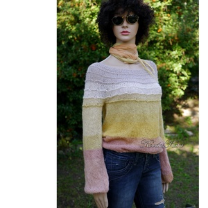 MOHAIR DREAM / nyárutó - kézzel kötött finom mohair pulóver , Ruha & Divat, Női ruha, Pulóver, Kötés, MESKA