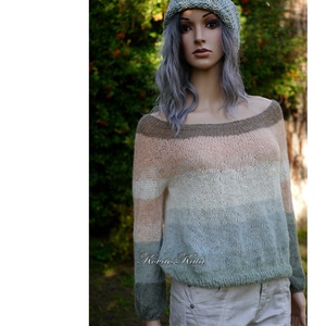 MOHAIR DREAM / pasztell - kézzel kötött finom mohair pulóver  - ruha & divat - női ruha - pulóver - Meska.hu