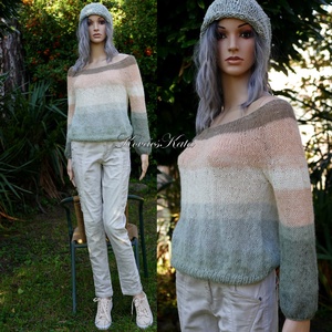 MOHAIR DREAM / pasztell - kézzel kötött finom mohair pulóver  - ruha & divat - női ruha - pulóver - Meska.hu