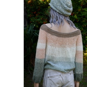 MOHAIR DREAM / pasztell - kézzel kötött finom mohair pulóver  - ruha & divat - női ruha - pulóver - Meska.hu