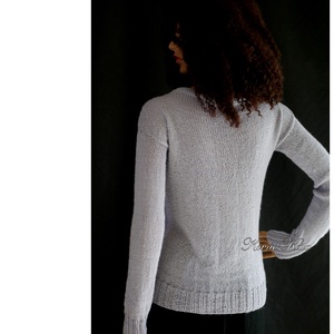 ZSANETT / BabyAlpaca Silk - exkluzív kézzel kötött pulóver / gyöngy-szürke - ruha & divat - női ruha - pulóver - Meska.hu