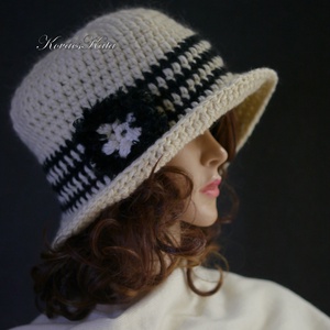 COCO XL - horgolt flapper gyapjú kalap - ruha & divat - sál, sapka, kendő - kalap - Meska.hu