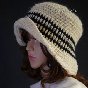 COCO XL - horgolt flapper gyapjú kalap - ruha & divat - sál, sapka, kendő - kalap - Meska.hu