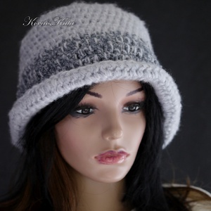 CECILY - horgolt flapper chunky akril-gyapjú kalap  - ruha & divat - sál, sapka, kendő - kalap - Meska.hu